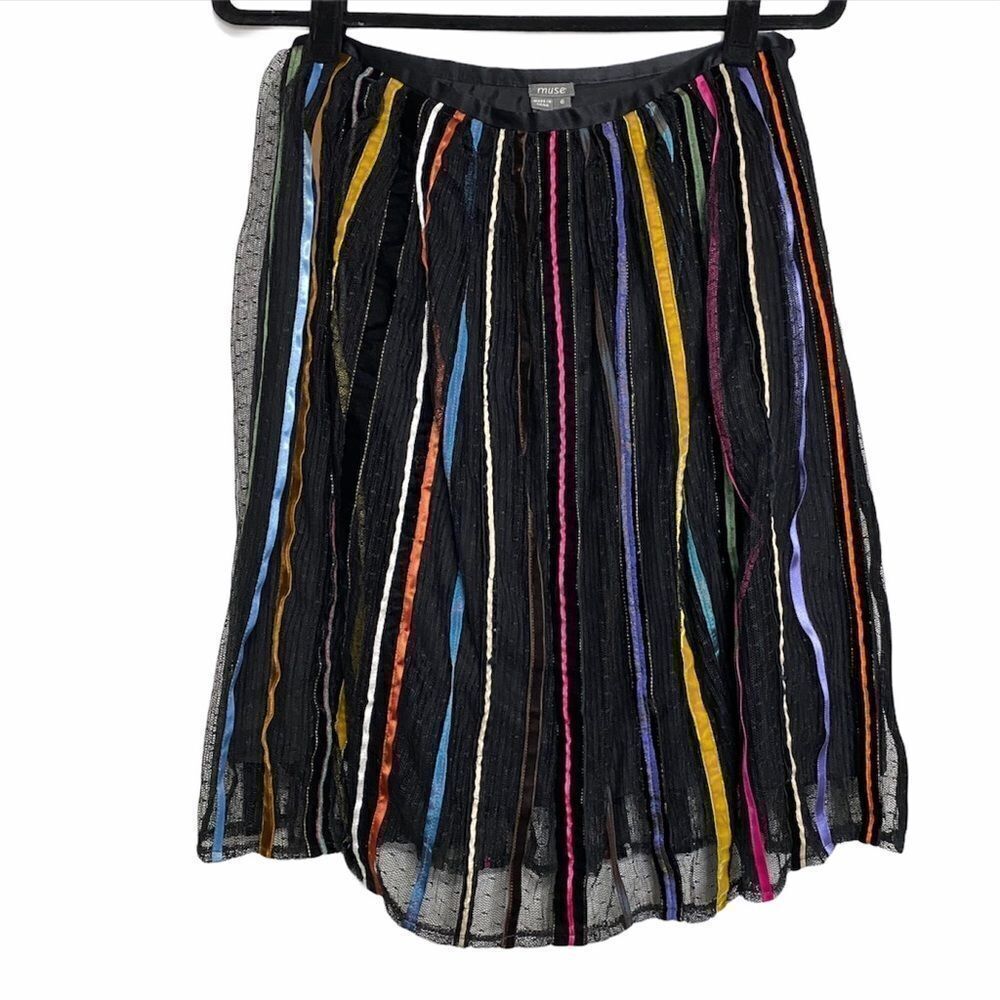 Muse Black Multicolor‎ Layered Art to Wear Skirt